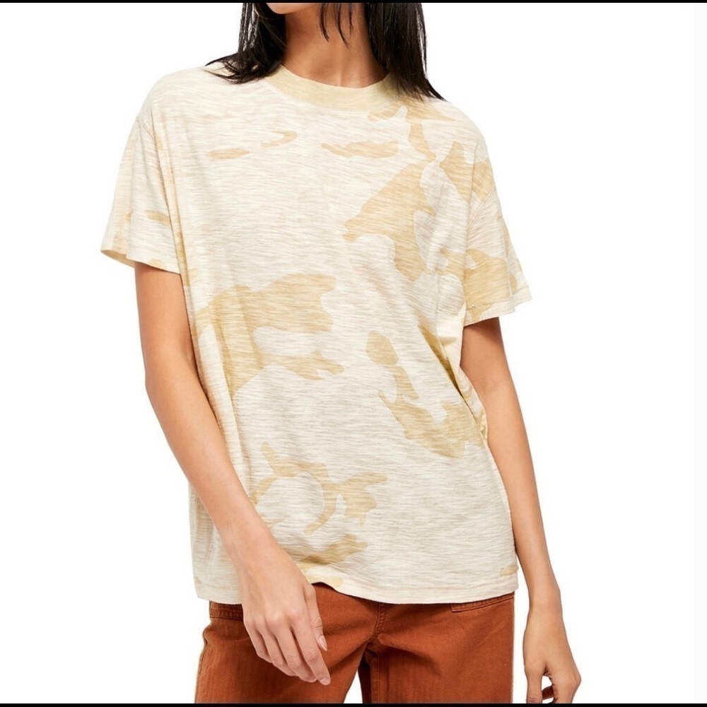 Free People Maybelle Camo T-Shirt Size M